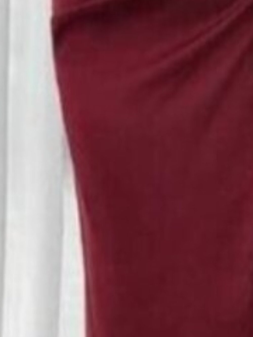 Feyla New V-Neck Long Sleeve Ruched Cinched Waist Burgundy Party Dress